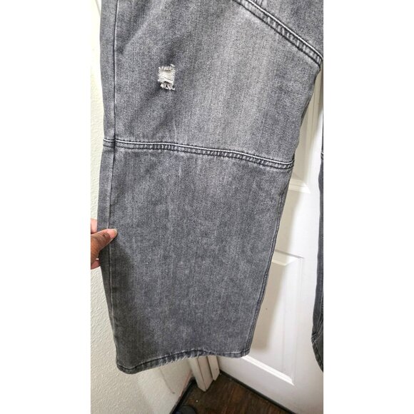 Romwe Men's Distressed Wide-Leg Gray Denim Jeans Size 28 - Picture 5 of 7
